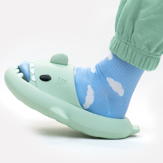 Cloud Shark Slides -  Seafoam Green