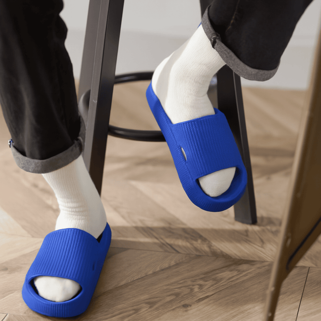 Mens Cushion Slides - Cloud Slides Royal Blue